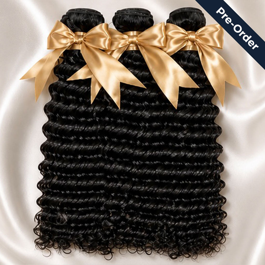 Premium deep wave hair bundles available in multiple lengths